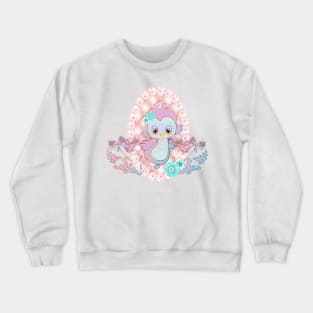 Cute little owl with hearts Crewneck Sweatshirt